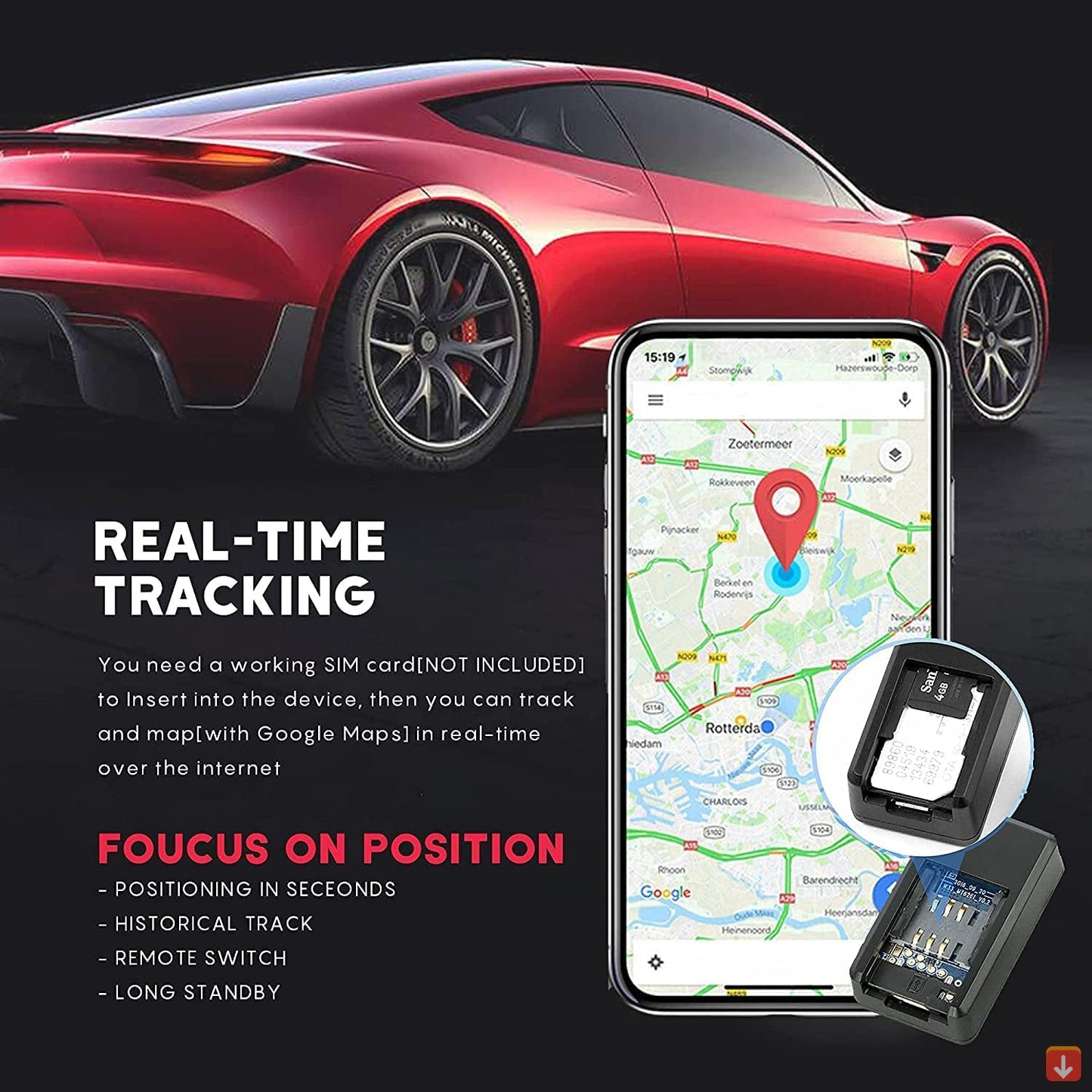 Mini GPS-Tracker Magnetisch Echtzeit Auto LKW Fahrzeug-Tracker