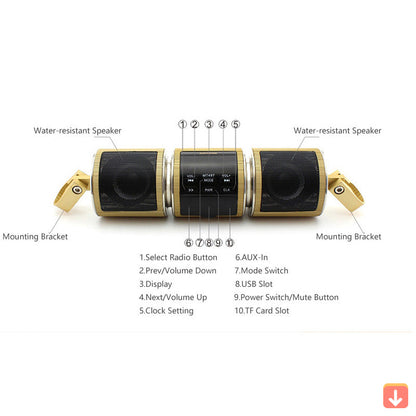 Lautester wasserdichter Bluetooth-Motorradlautsprecher
