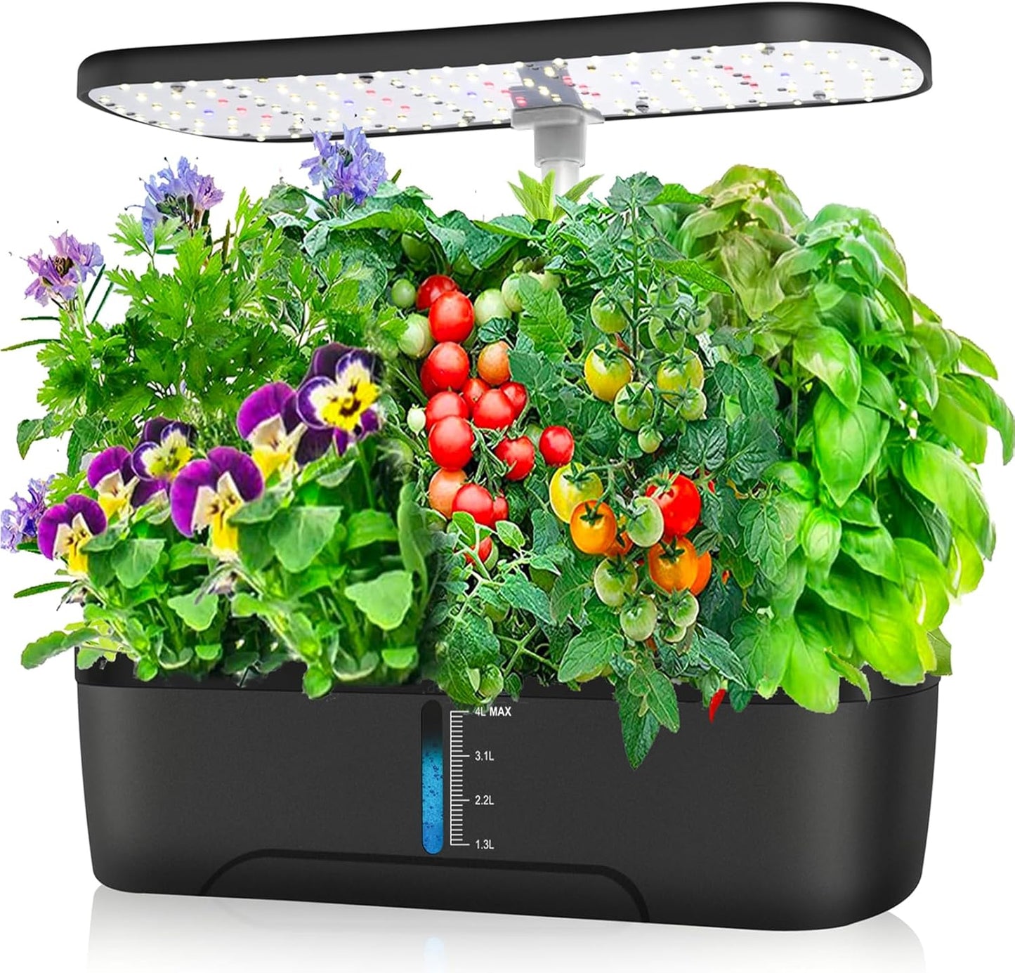 12-Pod Hydroponik-Anbausystem-Kit, Höhenverstellbar, Leise Smart-Pumpe
