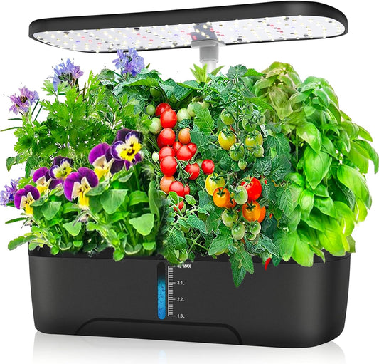 12-Pod Hydroponik-Anbausystem-Kit, Höhenverstellbar, Leise Smart-Pumpe