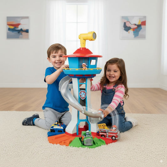 Kinderspielset mit Autos und Rutschbahn-Rennstrecke – Spielzeug für drinnen & draußen